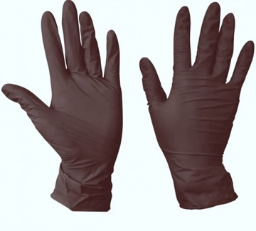 Rękawiczki Bezpudrowe Czarne Nitrylowe 100 Szt. M