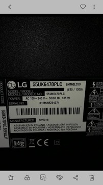 LG 55uk6470plc na  części