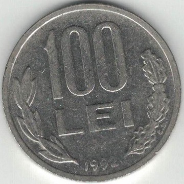 Rumunia 100 lei lejów 1992 29,1 mm