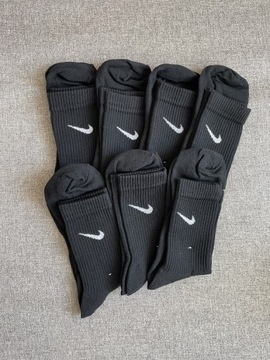 Nike Wysokie Czarne Skarpety 7 par 42/46