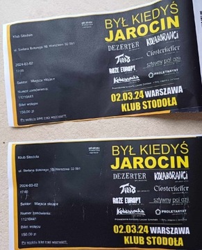 Bilety "Był kiedyś Jarocin", Warszawa, 02.03.2024