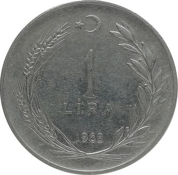 Turcja 1 lira 1968, KM#889a.2