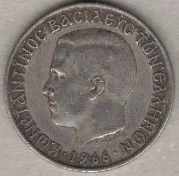 Grecja 2 drachmy 1966  23,9 mm