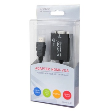 Adapter HDMI-VGA SAVIO