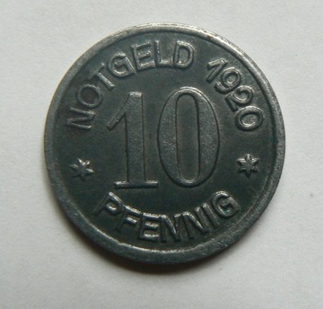 Oels Notgeld 10 Pfennig, 1920. Oleśnica