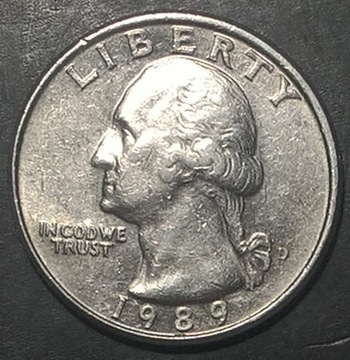 Moneta Quarter Dollar Deterioration Doubling 1989D