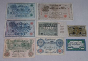 Zbiorek banknotów niemieckich 8 szt.