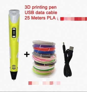 DŁUGOPIS 3D PEN pióro drukarka magiczny PLA 25m