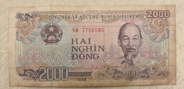 banknot, 2000, Wietnam, r. 1988