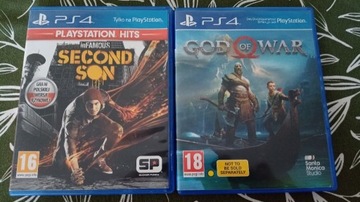 Gry God of war i Infamous second son na PS4 