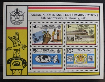 Tanzania blok 1983 Poczta i Telekomunikacja J44 **