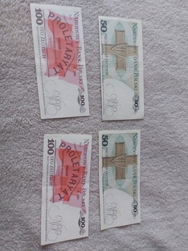 Banknoty 100 (1986) oraz 50(1988) 