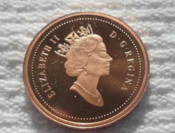 Kanada Królowa Elżbieta II 1 cent 2001 Proof