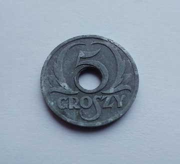 5 groszy  1939 r. Zn - cynk - Generalna Gubernia 