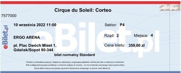 Bilet platynowy Cirque du Soleil