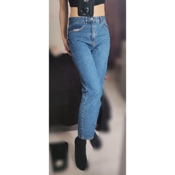 Jeansy mom fit 34 sinsay 100% bawełny