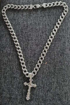 Łańcuch srebrny 97 g srebro 925, 55 cm + krzyż
