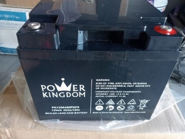 Akumulator AGM 12 V 45Ah Power Kingdom Nowy