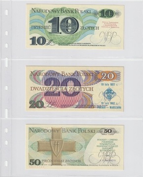 6 banknotów od 10 zł do 500 zł  zestaw 