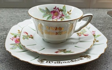 Filiżanka porcelanowa trio talerzyki sygnatura Bavaria vintage