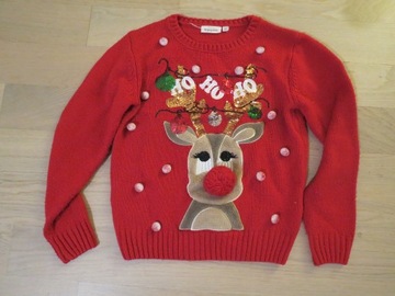 Sweter bożonarodzeniowy KappAhl 134 cm