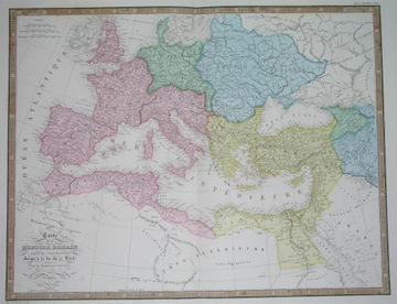 1861 duża MAPA EUROPA POLSKA GOCI ANTYK oryginał 