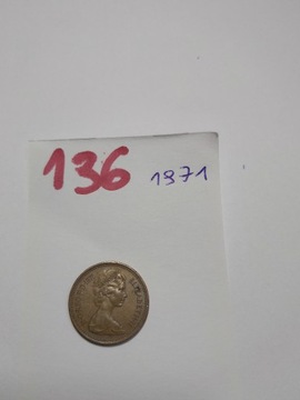 Moneta Wielka Brytania 1 nowy pens, 1971-1981