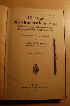 SMAROWANIE MASZYN E.W. STEINITZ 1932 ROK Richtige 