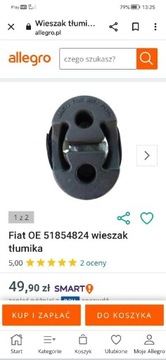 Wieszak tłumika fiat oryginalny 