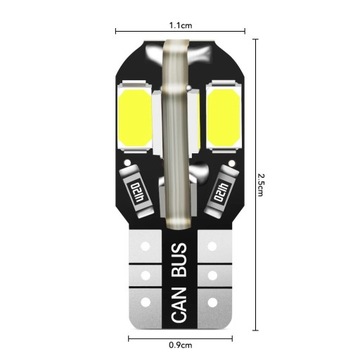 ŻARÓWKA W5W T10 8LED 5730 CANBUS SUPER ULTRA JASNA