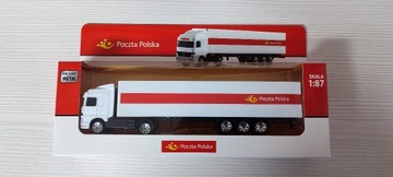 samochód TIR poczta polska HO skala 1:87