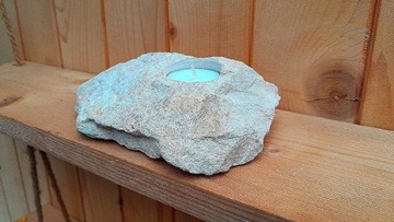 Świecznik podgrzewacz z kamienia rustykalny