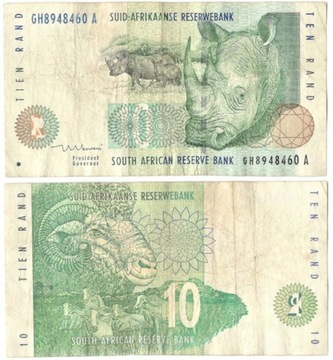 Republika Pol Afryki RPA 10 Rand 1993 P-123a