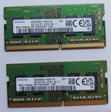 2x4GB PC4-3200AA. DDR4 SODIMM Laptop 