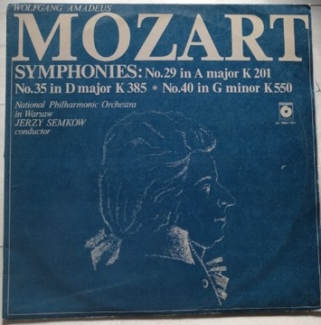 Mozart Symphonies No. 29, 35, 40 winyl