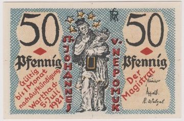 Wartha (Bardo), 50 Pf, 5.07.1921 (Nepomuk)