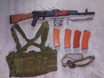 Karabinek ASG replika AK74 APS + kamizelka condor