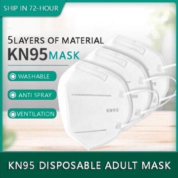 10szt/op FFP2 Maska Chirurgiczna KN95. Bariera95% 