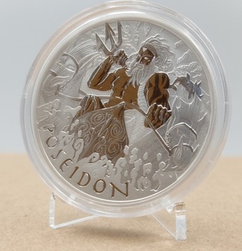 Moneta Bogowie Olimpu: POSEJDON 1 oz 2021 srebro 