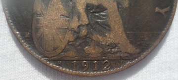 Brytania Anglia 1 penny pens 1912 H Heaton Rzadszy