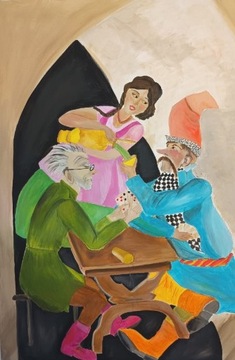 Obraz ręcznie malowany, akryl, płótno, 70x100 cm