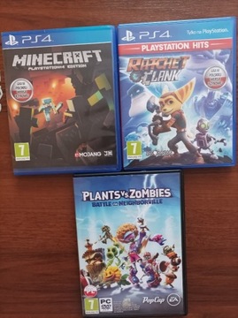 Gra na PS4 : Minecraft, Ratchet, PC : Plants vs. Zombies 