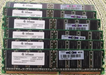 6 szt, SDRAM 256MB PC3200 CL3 Infineon