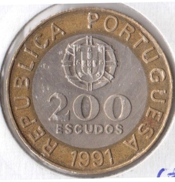 PORTUGALIA  200 escudo 1991 KM# 655
