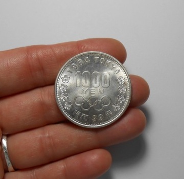 stara moneta Japonia 1000 YEN 1964  Srebro piękna (2)