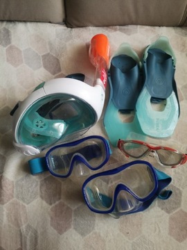Maska, okulary, płetwy 