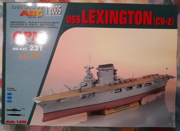 Model kartonowy lotniskowca Lexington