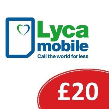 Doładowanie Lyca Mobile 20 GBP kod Anglia UK