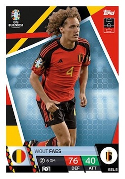 Topps EURO 2024 BEL 5 Wout Faes