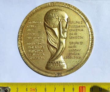 Złoty medal 1974 Mundial Mistrzostwa Świata RFN Monachium Polska piłka  PRL